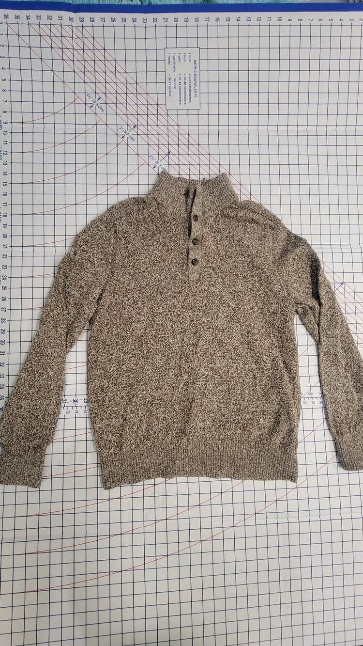 Gap Sweater Mens L Brown 1/4 Button Mock Neck Casual Long Sleeve Casual